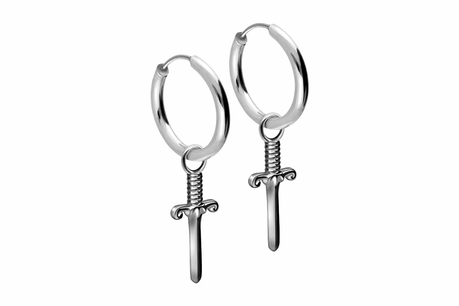Chirurgenstahl Ohrclicker Creolen SCHWERT von Piercingline